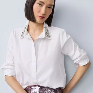 Ann Taylor Embellished Relaxed Perfect Shirt